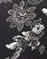 Printed Silk Floral Tie, Black/White, swatch